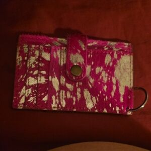 Pink and Silver Card Holder